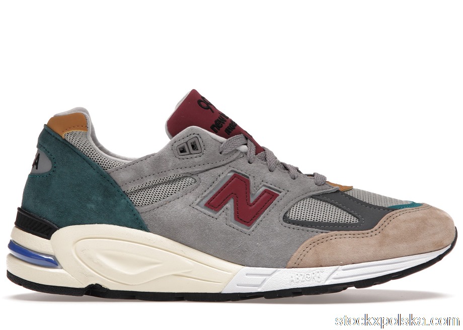 New Balance 990v2 Grey Green MaroonM990CP2